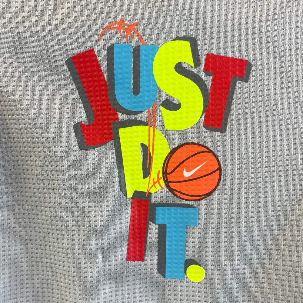 Nike Kids Gray onesie with Colorful Print‎